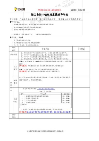 广东省阳江市粤教版八年级信息技术上册 百度网盘分享(68.99M)